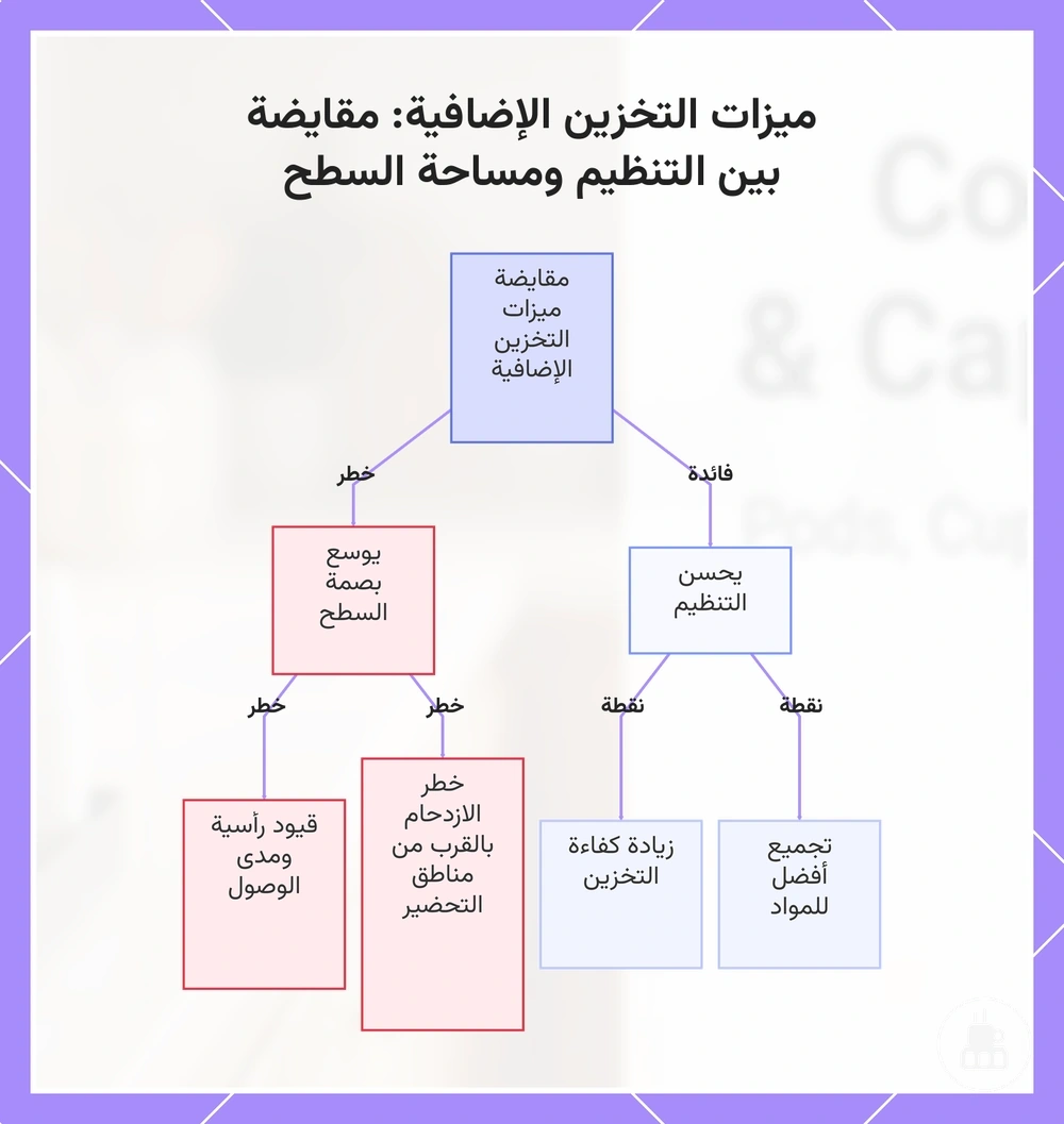 ميزات التخزين الإضافية: مقايضة بين التنظيم ومساحة السطح
