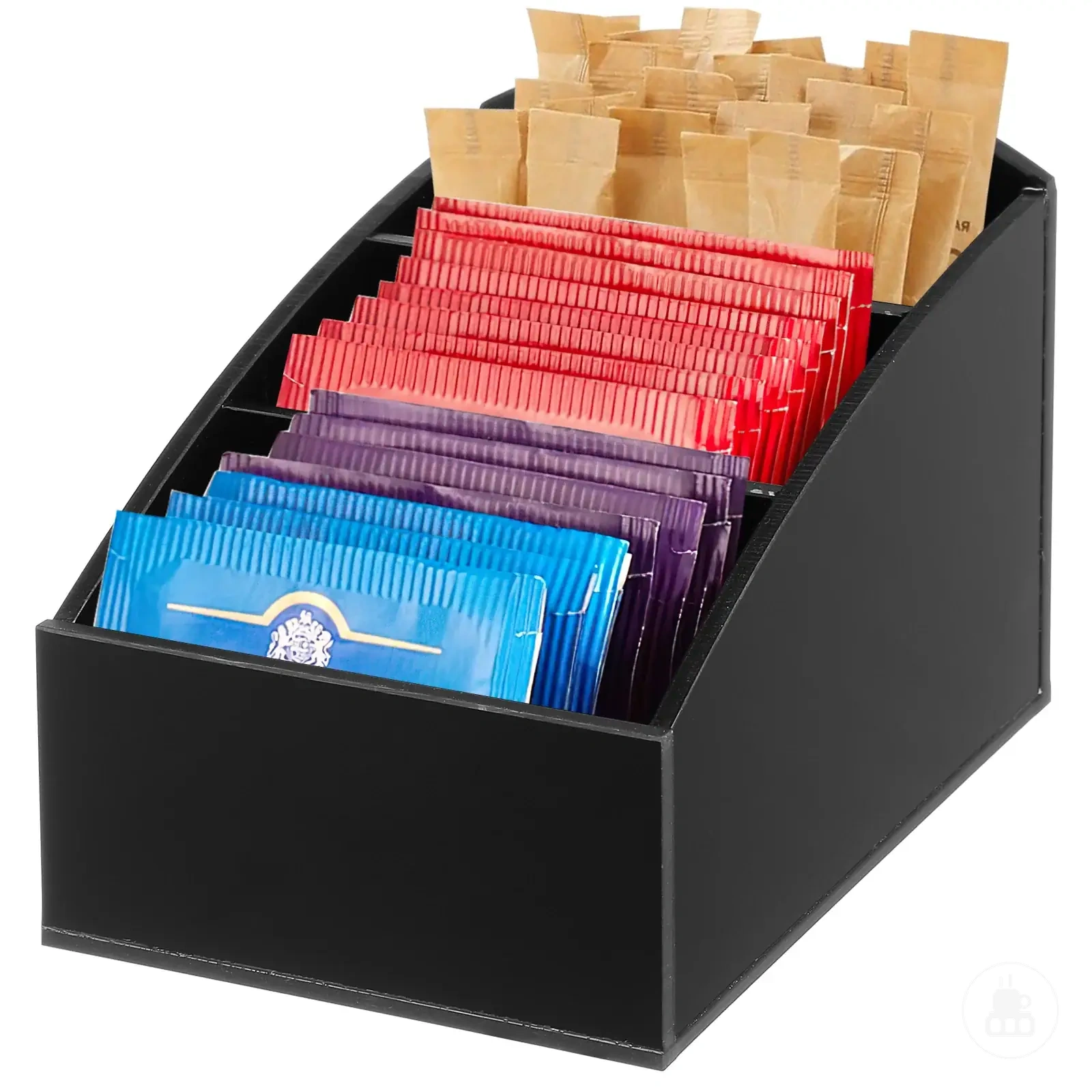 Tischbox für Teebeutel und Zuckerbeutel in einer Kaffeestation