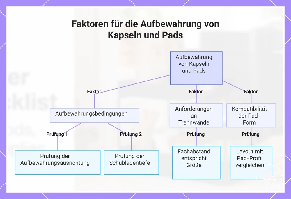 Faktoren für die Aufbewahrung von Kapseln und Pads