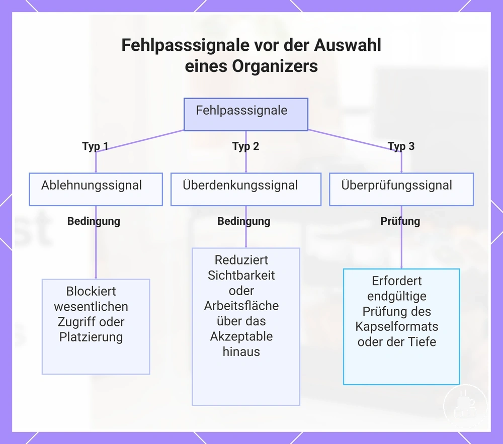 Fehlpasssignale vor der Auswahl eines Organizers