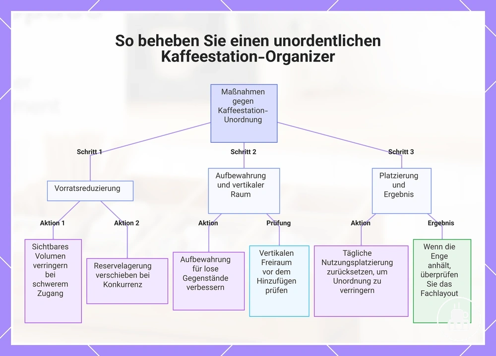 So beheben Sie einen unordentlichen Kaffeestation-Organizer