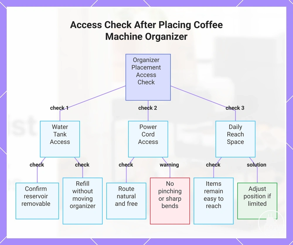 Access Check After Placing Coffee Machine Organizer