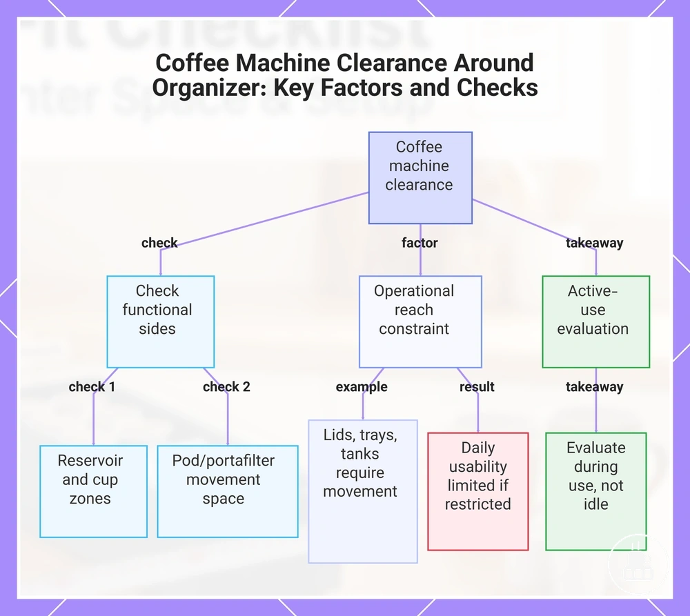 Coffee Machine Clearance Around Organizer: Key Factors and Checks