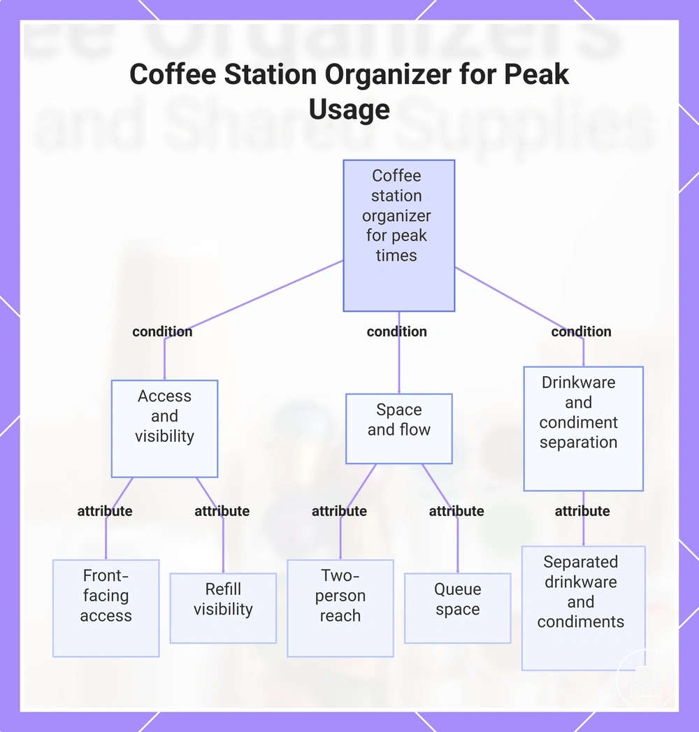 Coffee Station Organizer for Peak Usage