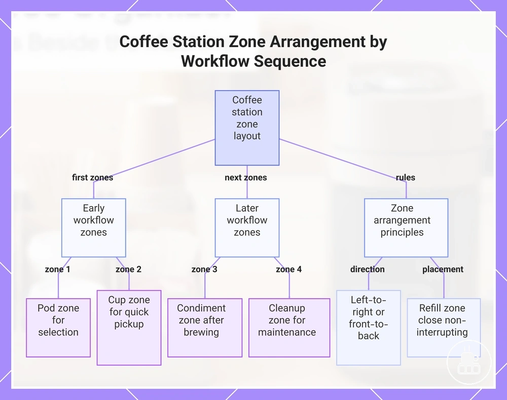 Coffee Station Zone Arrangement by Workflow Sequence