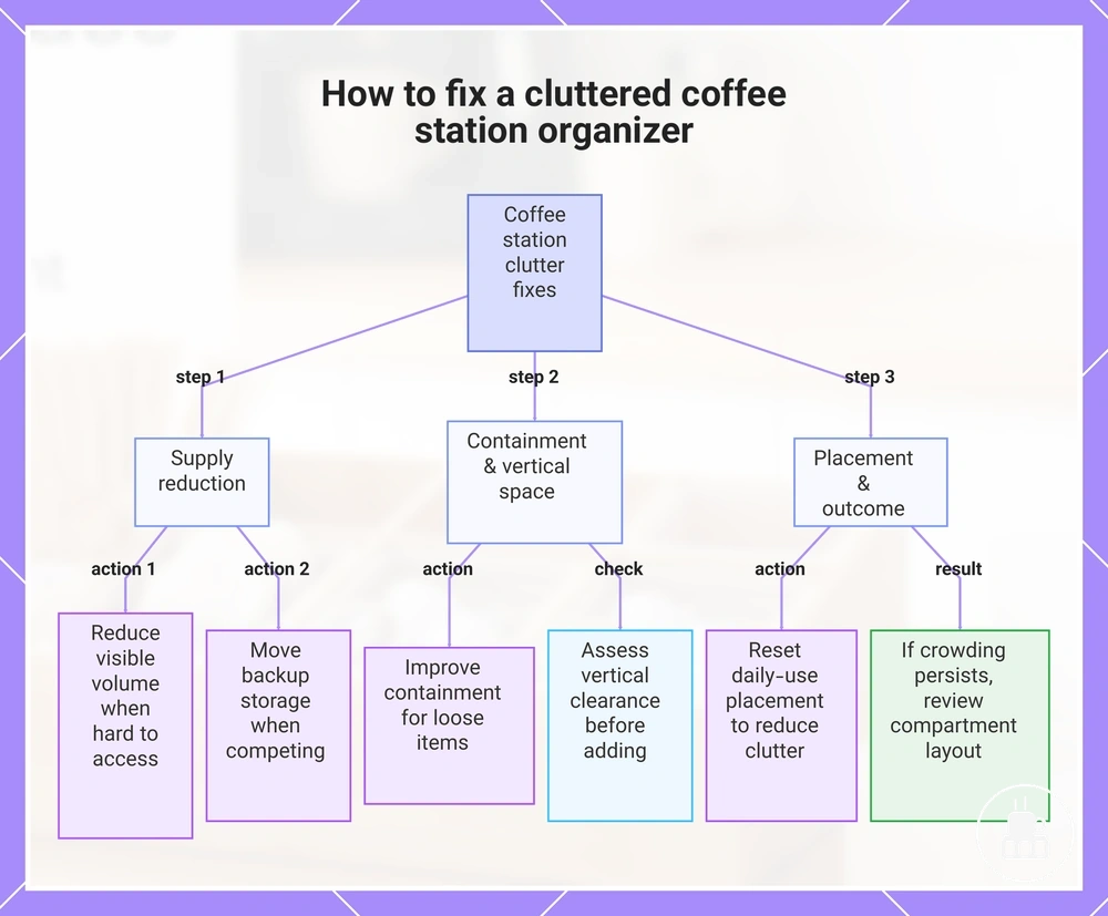 How to fix a cluttered coffee station organizer