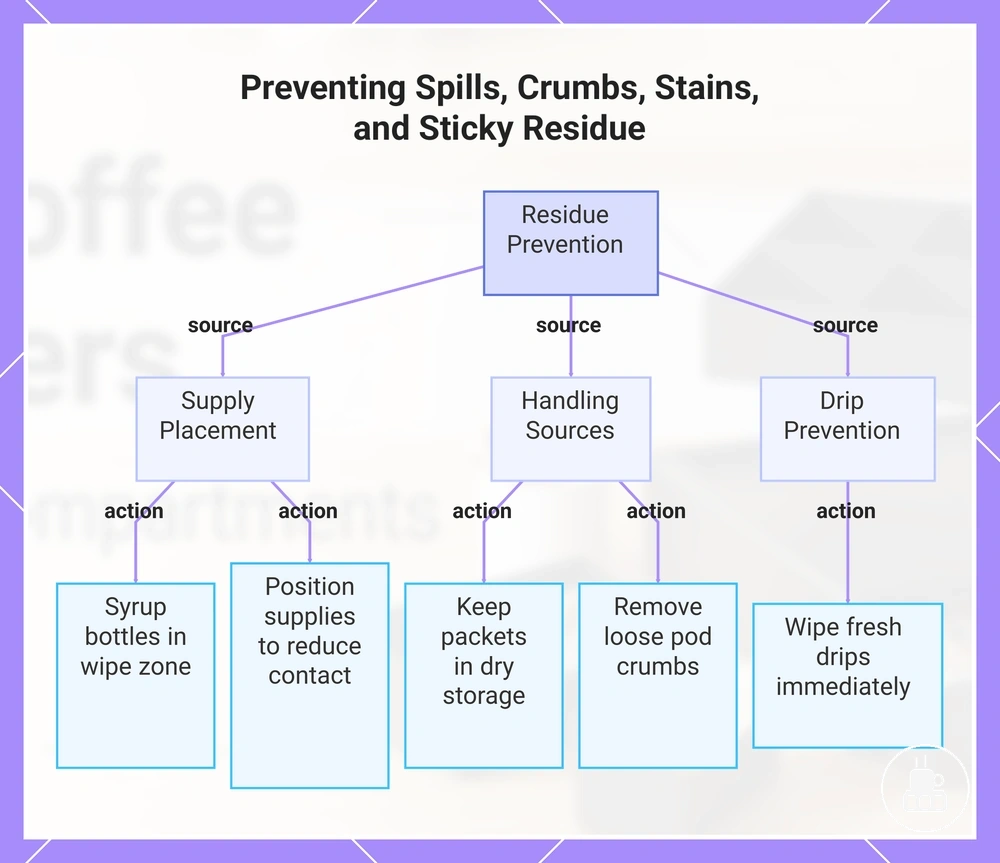 Preventing Spills, Crumbs, Stains, and Sticky Residue