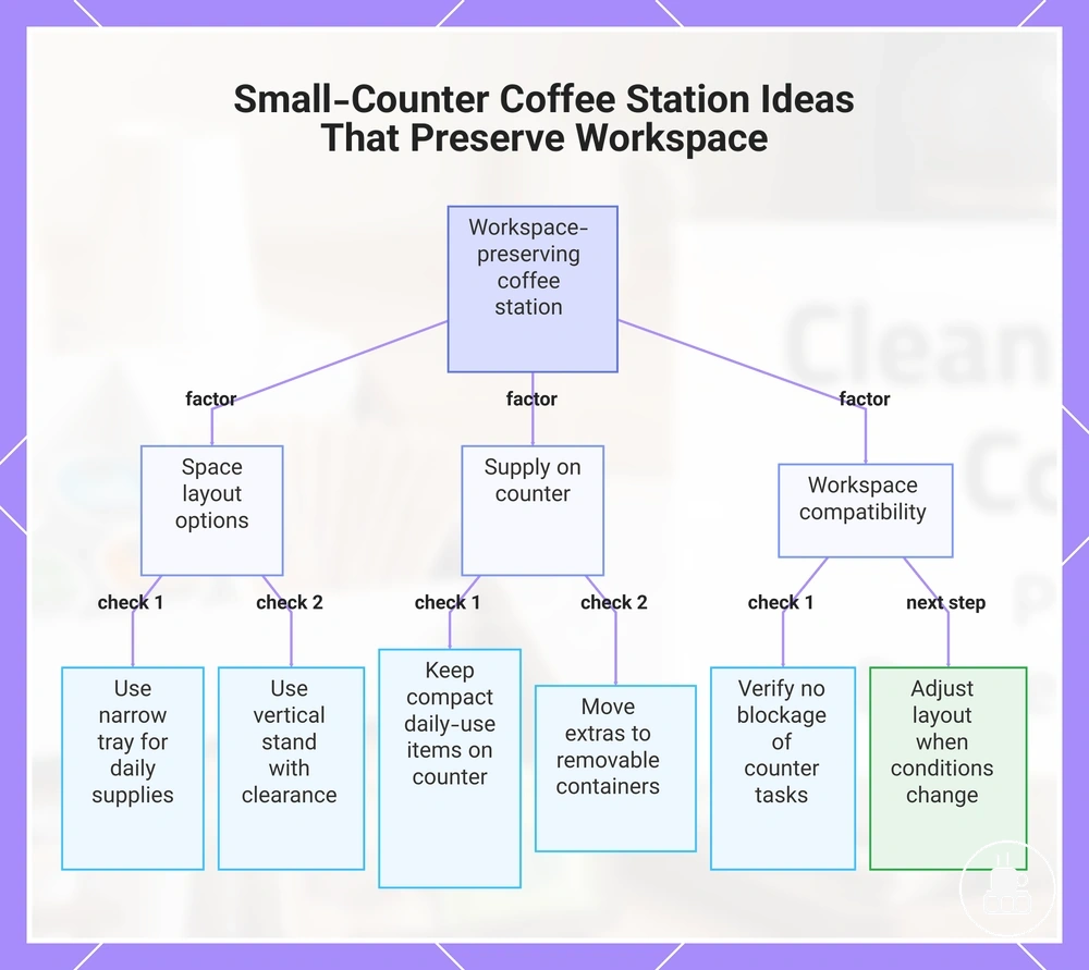 Small-Counter Coffee Station Ideas That Preserve Workspace