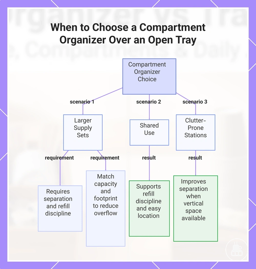 When to Choose a Compartment Organizer Over an Open Tray