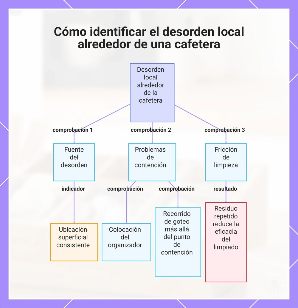 Cómo identificar el desorden local alrededor de una cafetera