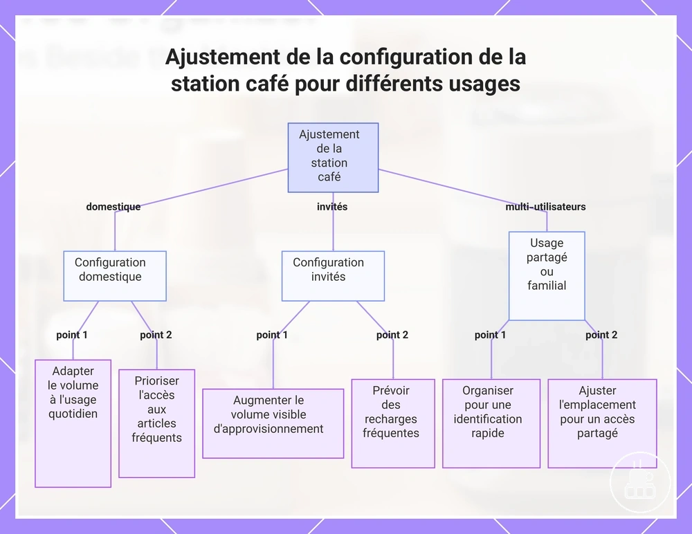Ajustement de la configuration de la station café pour différents usages