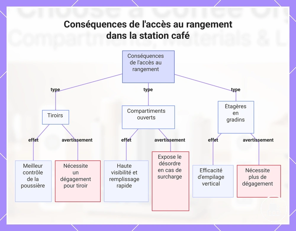 Conséquences de l'accès au rangement dans la station café