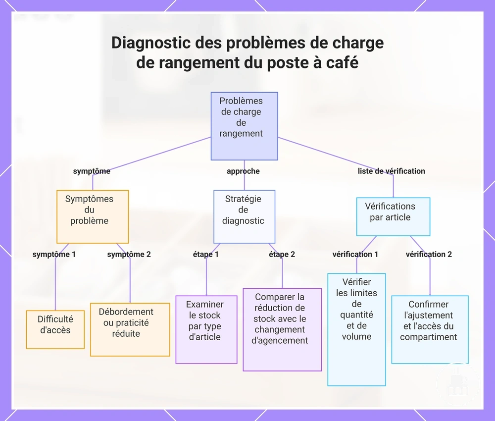 Diagnostic des problèmes de charge de rangement du poste à café