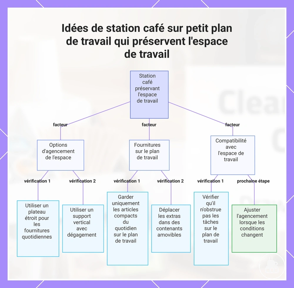 Idées de station café sur petit plan de travail qui préservent l'espace de travail