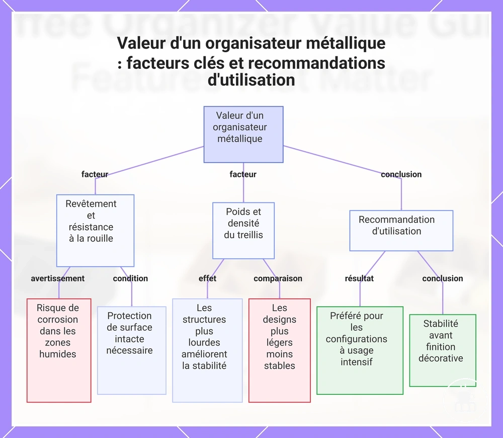 Valeur d'un organisateur métallique : facteurs clés et recommandations d'utilisation