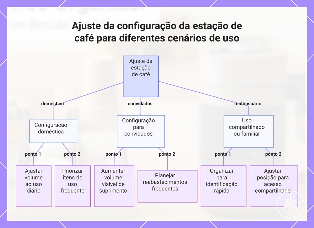Ajuste da configuração da estação de café para diferentes cenários de uso