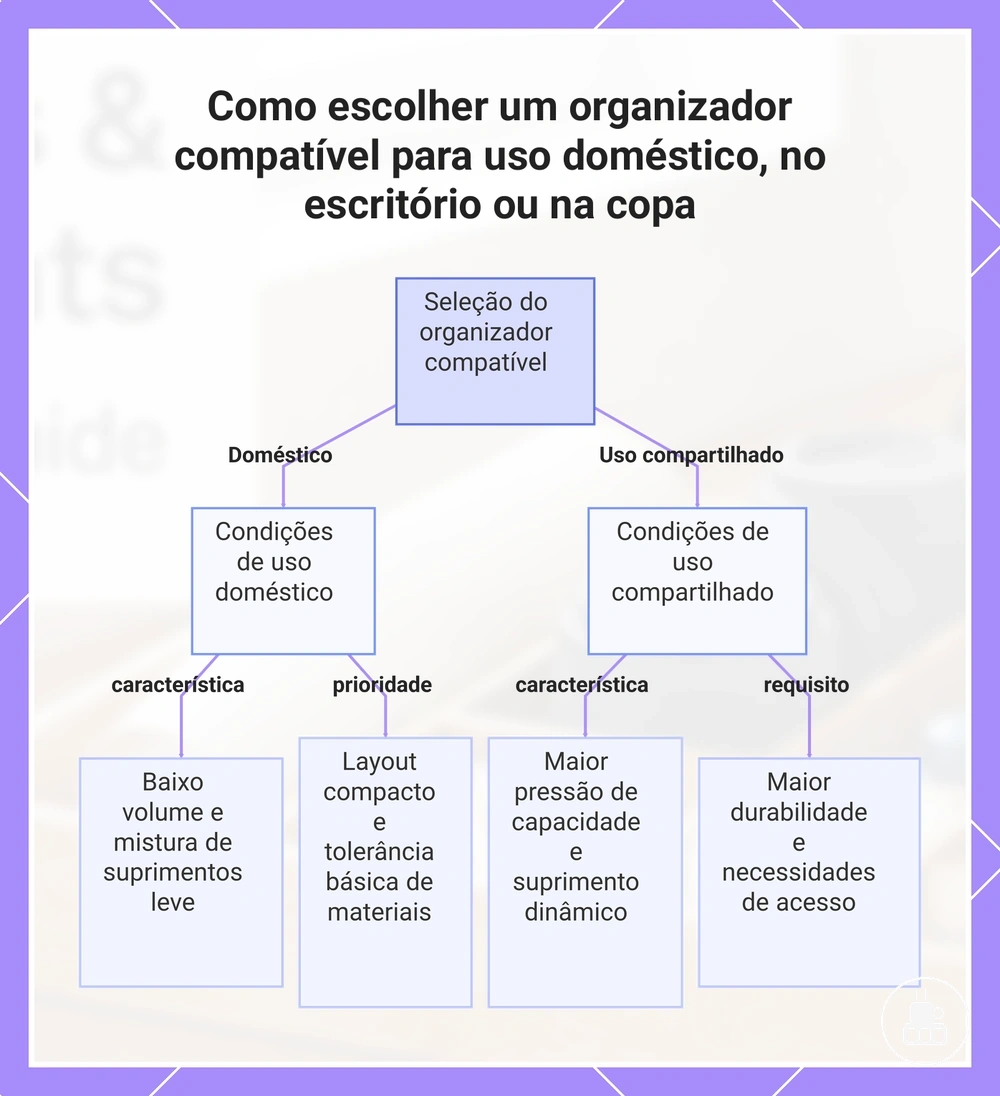 Como escolher um organizador compatível para uso doméstico, no escritório ou na copa
