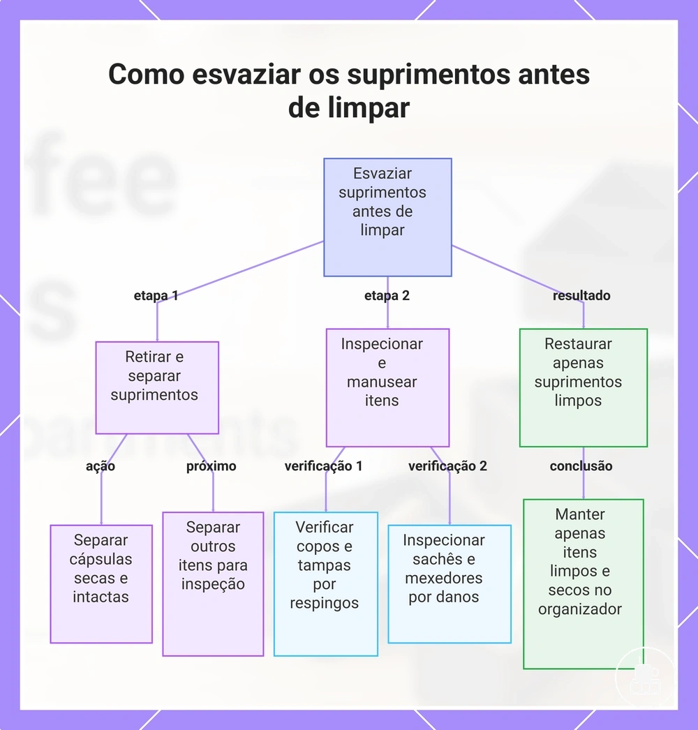 Como esvaziar os suprimentos antes de limpar