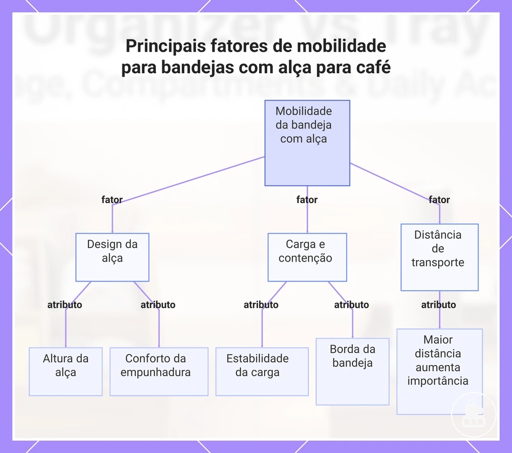 Principais fatores de mobilidade para bandejas com alça para café