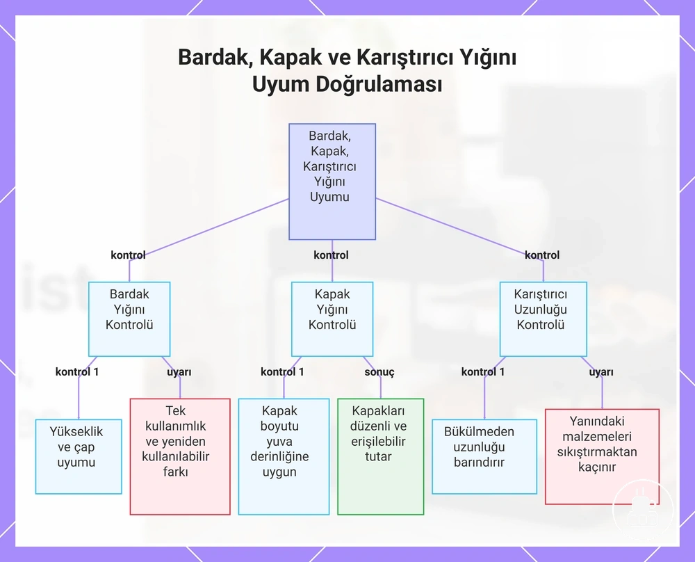 Bardak, Kapak ve Karıştırıcı Yığını Uyum Doğrulaması