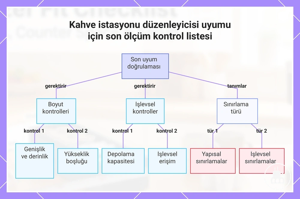 Kahve istasyonu düzenleyicisi uyumu için son ölçüm kontrol listesi